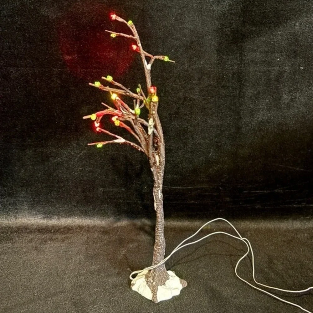 Dept‎ 56 Village Frosted Bare Branch Tree Multi Color Lights Steady or Flashing